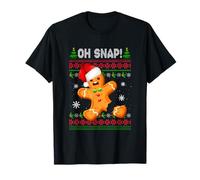 Maglione Gingerbread Man Cookie Ugly O h Snap Merry Christmas Maglietta