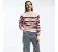 Maglione girocollo a righe, misto alpaca e lana Verde XXL A righe