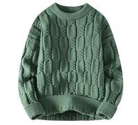 Maglione Girocollo da Uomo, Maglione Lavorato a Maglia Maglioni Uomo Invernalia Felpa Lavorata a Maglia Maglione in Cotone Slim Fit Cross Lines Felpa Uomo Senza Cappuccio Maglioncini