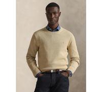 Maglione girocollo in cotone Beige S Tinta unita