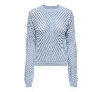 Maglione girocollo in maglia traforata Blu XS Tinta unita
