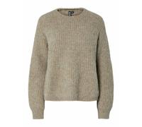 Maglione girocollo maniche lunghe Beige S Tinta unita