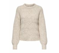 Onlgila Life LS Structure O-Neck BF Knt, Bianco e Grigio, S
