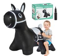 Salterino di gomma Hoppimals, cavallo vari colori + pompa