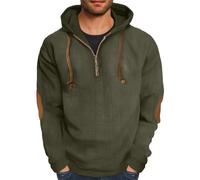 Maglione in velluto a coste da uomo casual con cappuccio con zip per uomo felpe a maniche lunghe con toppe al gomito maglioni felpa con cappuccio con coulisse tinta unita confortevole pullover