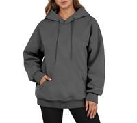 Maglione invernale da uomo a maniche lunghe, comodo, caldo, foderato in pile, per l'inverno, con tasca con coulisse per l'uso quotidiano, ali nere da donna, grigio scuro, XL