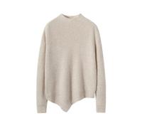 Maglione irregolare da donna in cashmere solido lavorato a maglia, per autunno e inverno, Albicocca chiara., L