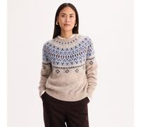 Maglione jacquard a girocollo, in misto alpaca Beige XXL Jacquard
