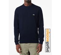 MAGLIONE LACOSTE GIROCOLLO MONOCROMATICO IN COTONE AH1985-166 col. blu