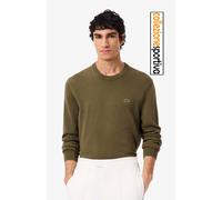 MAGLIONE LACOSTE GIROCOLLO MONOCROMATICO IN COTONE AH1985-E9F col. verde cachi