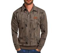 Maglione leggero con collo a polo da uomo a maniche lunghe con bottoni a quarto camicia pullover felpa da lavoro maglione invernale camicia casual confortevole maglione caldo felpa stampata con