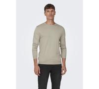 Maglione leggero dritto girocollo Beige M Tinta unita