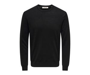 Maglione leggero dritto girocollo Nero XL Tinta unita