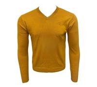 Maglione Leggero GANT Da Uomo In Melange Di Cotone Senape Collo A V Taglia M NWT