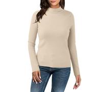 Maglione lungo da donna, invernale, a maniche lunghe, in maglia, a maniche lunghe, maglione caldo chic ed elegante, girocollo, tinta unita, comodo, alla moda, autunno e inverno, termica, maglione
