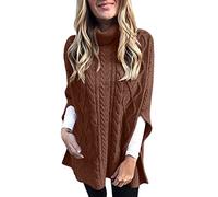 Maglione Lungo Donna per Leggings Sweater Pants Maglione A Collo con Maniche Lunghe da Donna più Recente del 2025 Spalle Scoperte Maglia Lana Khaki XL