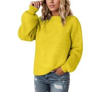 Maglione Lupetto Donna Maglioni Economiche Natale Maxi Felpate per Vento Sintetica Tasche Retro Particolare Grafica Gialle Parallele Zebrate Cuori Una Natalizi Pail