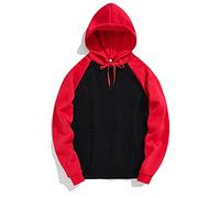 Maglione Manica Lunga e Maniche Uomo Inverno Autunno Giacca con Cappuccio Patchwork Camicetta Uomo Maglioni in Cashmere da Uomo, Rosso #1, M