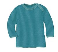 Maglione melange in lana Merino- col. lagoon-blue