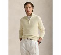 Maglione mezza cerniera in cotone Beige M Tinta unita