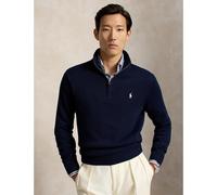 Maglione mezza cerniera in cotone Blu S Tinta unita