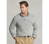 Maglione mezza cerniera in cotone Grigio S Tinta unita