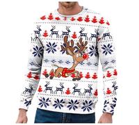 Maglione Natale, Maglia di Natale Uomo Maglione Brutto di Natale on Renna Natalizia, Maglione Invernale Caldo, Maglione Natalizio a Maniche Lunghe, Maglione Capodanno Christmas Jumper