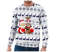 Maglione Natale Uomo, Maglia Di Natale Uomo Maglioni Natalizi Divertenti on Renna Natalizia, Maglione Invernale Caldo, Maglione Natalizio a Maniche Lunghe, Maglie Natalizie Famiglia Christmas Jumper