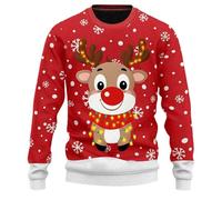Maglione Natale Uomo, Maglioni Uomo Invernali Lavorato a Maglia Fine Divertente Manica Lunga Stampa Babbo Natale Calda Maglieria Top Novità Grafica 3d Maglione Natale Trash Per L'uso Quotidiano