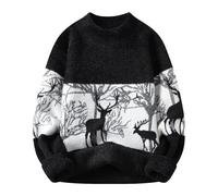 Maglione Natalizi da Uomo, Maglione Uomo Girocollo Maglione Maglia con Motivo Manica Lunga Alce Merry Christmas con Renne Elfo Calcio Sweatshirt Girocollo Maglione Natalizio Famiglia per Uscire