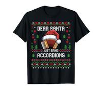 Maglione Natalizio a Fisarmonica con Scritta Dear Santa Christmas Maglietta