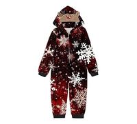 Maglione natalizio Acquista biancheria da notte per bambini per Natale, pigiama adatto per tutta la famiglia, carino tuta a maniche lunghe con motivo cervo, morbido e comodo, pigiama da donna, Vino, 7