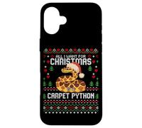 Maglione natalizio All I Want Carpet Python Christmas Ugly Custodia per iPhone 16 Plus