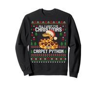 Maglione Natalizio all I Want Carpet Python Christmas Ugly Felpa