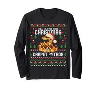 Maglione Natalizio all I Want Carpet Python Christmas Ugly Maglia a Manica