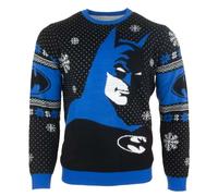 Maglione Natalizio Batman Blu Nero UK : XS / US : XXS Nuovo Ufficiale numskull