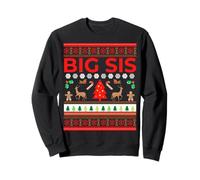 Maglione Natalizio Big Sis Sister Ugly Christmas Maglioni Divertenti Felpa