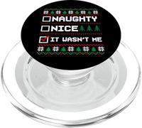 Maglione natalizio brutto Naughty Nice It Wasn't Me Pixel PopSockets PopGrip per MagSafe