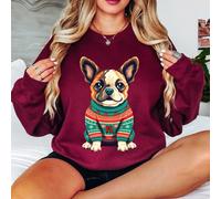 Maglione natalizio Bulldog francese cucciolo natalizio felpa da donna...