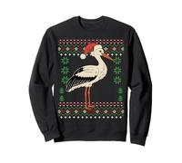Maglione Natalizio con Cicogna di Natale Felpa