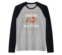 Maglione Natalizio con Scritta all I Want for Christmas Is A Ball Python Maglia con Maniche Raglan