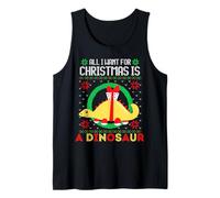Maglione Natalizio con Scritta all I Want for Christmas Is A Dinosaur Fun Canotta