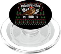 Maglione natalizio con scritta "All I Want For Christmas Is An Horned Owl Ugly Christmas" PopSockets PopGrip per MagSafe