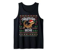 Maglione Natalizio con Scritta all I Want for Christmas Is Leopard Gecko Canotta