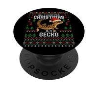 Maglione natalizio con scritta "All I Want For Christmas Is Leopard Gecko" PopSockets PopGrip Adesivo