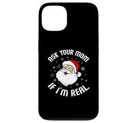 Maglione natalizio con scritta "Ask Your Mom If I'm Real", divertente Babbo Natale Custodia per iPhone 13