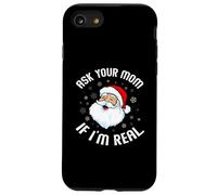 Maglione natalizio con scritta "Ask Your Mom If I'm Real", divertente Babbo Natale Custodia per iPhone SE (2020) / 7/8