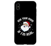 Maglione natalizio con scritta "Ask Your Mom If I'm Real", divertente Babbo Natale Custodia per iPhone XS Max