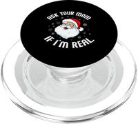 Maglione natalizio con scritta "Ask Your Mom If I'm Real", divertente Babbo Natale PopSockets PopGrip per MagSafe