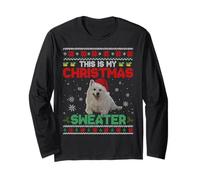 Maglione Natalizio con Scritta in Inglese This Is My Christmas Maglia a Manica